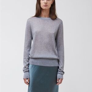 Sies Marjan Pierre Lurex Melange Crewneck Sweater in Gray With Sparkles - Small